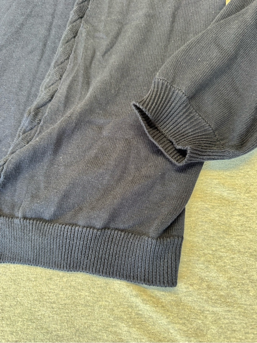 Navy Open-Front Cardigan with Daisy Embroidery - Picture 4 of 5